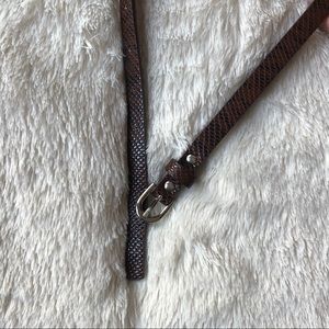 Brown skinny waist belt